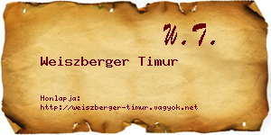 Weiszberger Timur névjegykártya